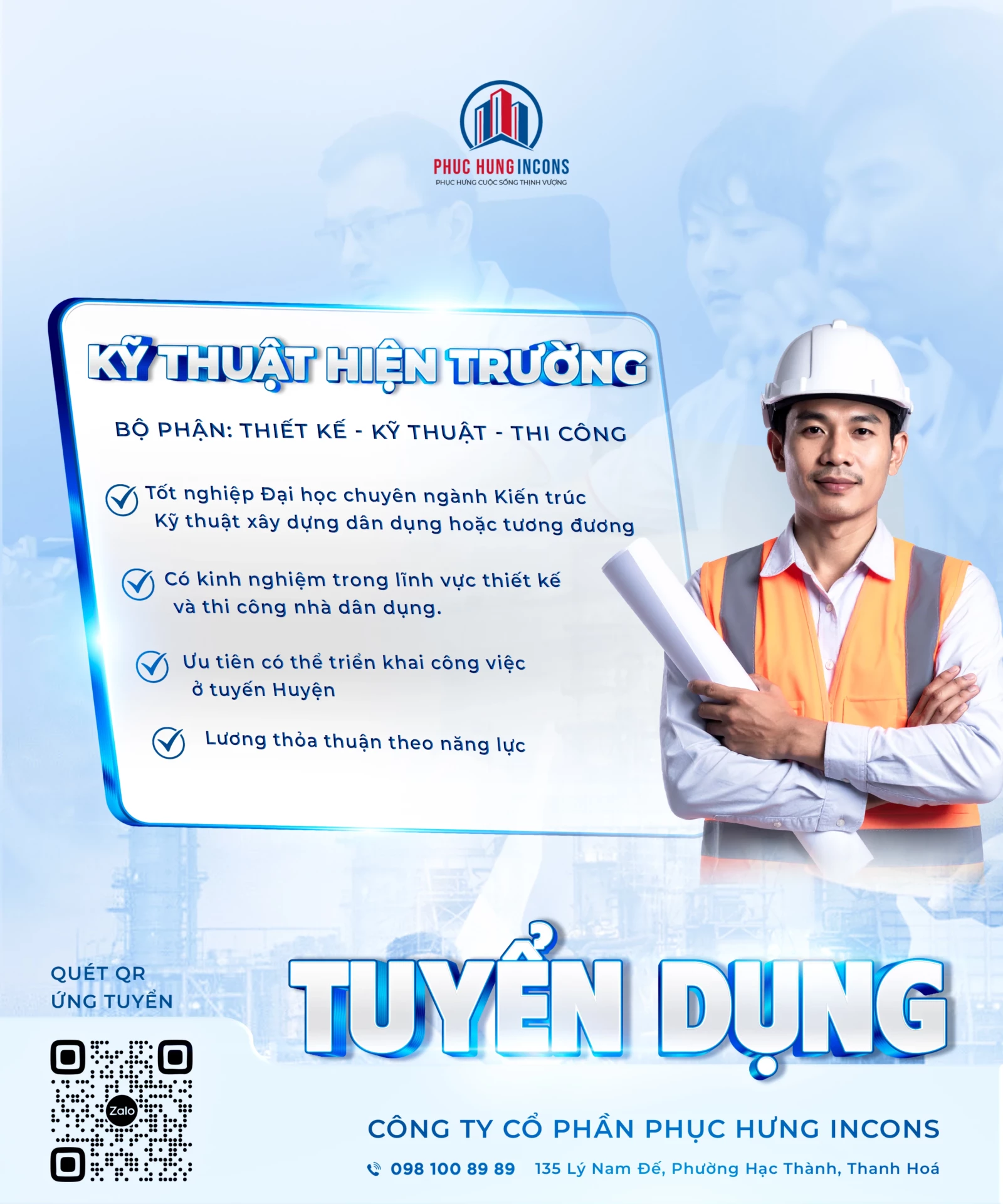 TUYỂN DỤNG KỸ THUẬT HIỆN TRƯỜNG