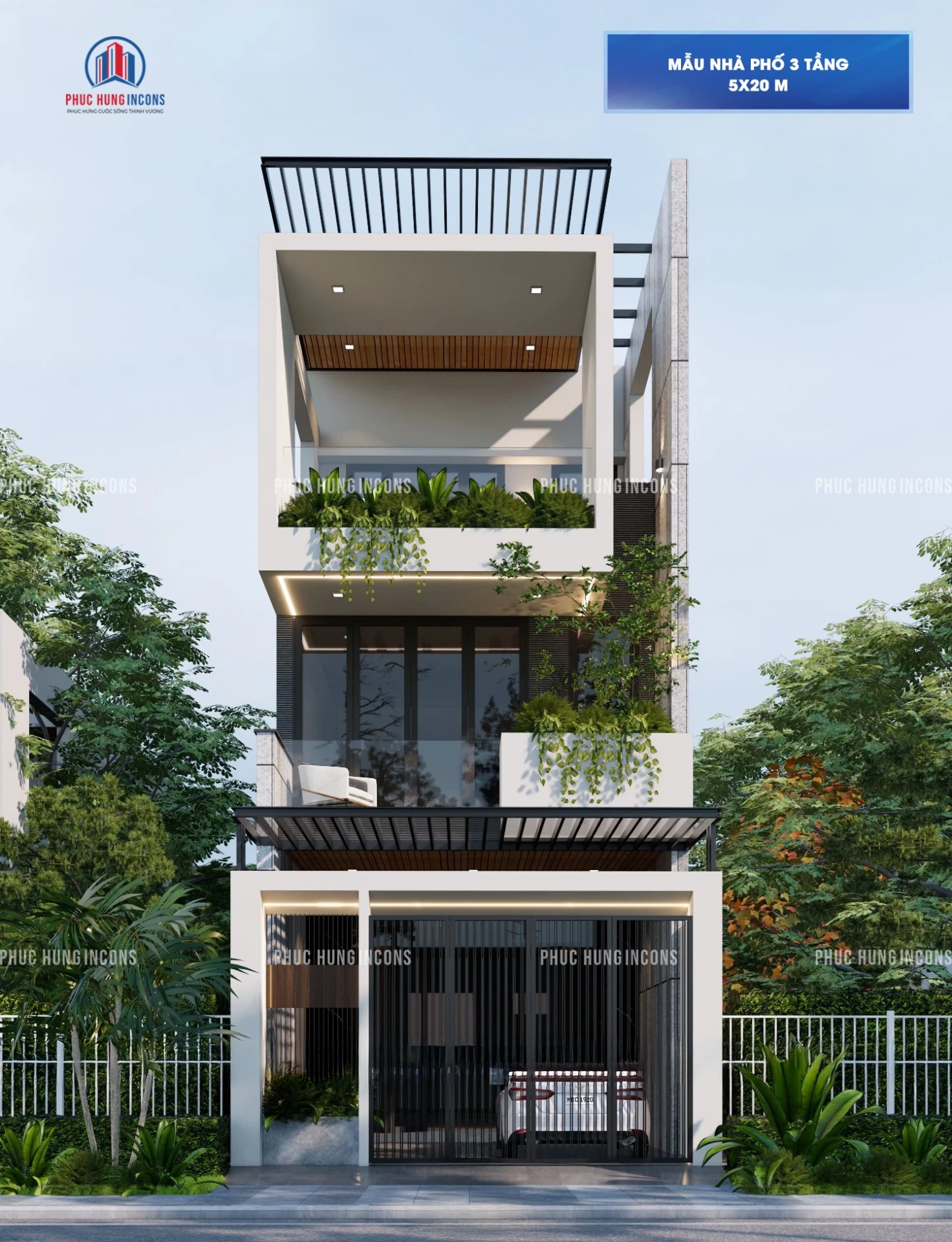 Nhà phố hiện đại – thiết kế nhà tại Thanh Hóa bởi Phục Hưng Incons